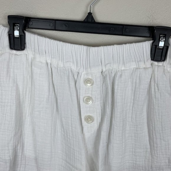 Madewell Lightspun Oversized Pajama Short Size S White Gauze Elastic Waist - Picture 4 of 5